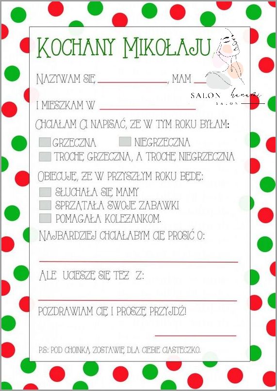 List Do Św Mikołaja - Wzór: Przygotuj Go Teraz!