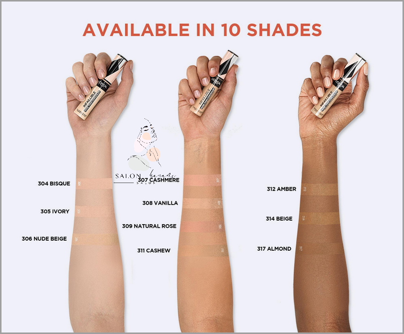 Zobacz swatche korektora Loreal Infallible!