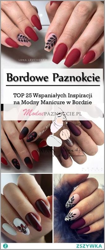 Bordowe Paznokcie Ze Zlotym - Przepiękna Inspiracja!