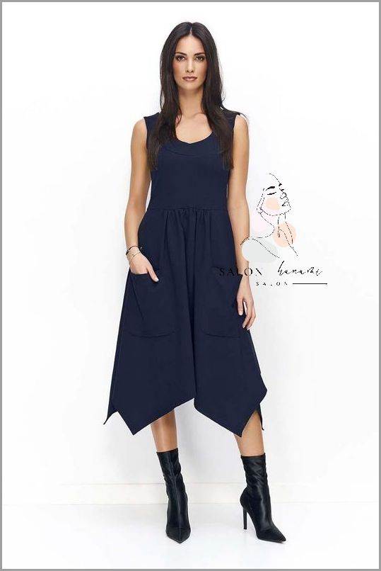 Wyjątkowa Sukienka z Asymetrycznym Dołem!