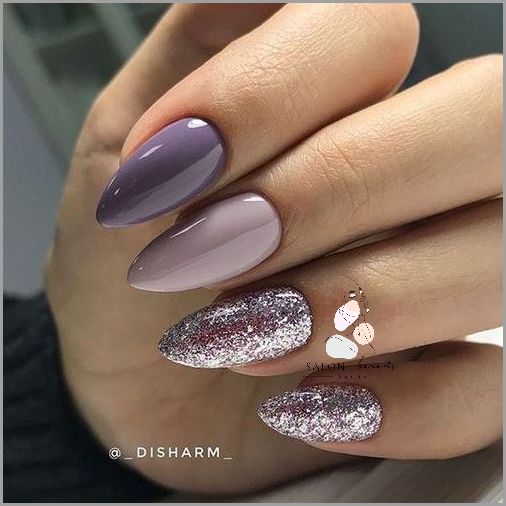 Przepiękne Fioletowe Paznokcie Z Brokatem!