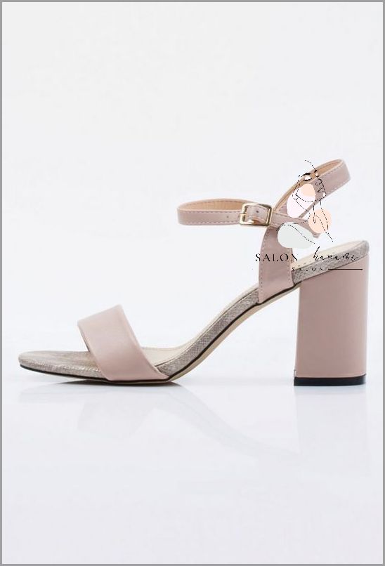 Przepiękne Sandałki Na Słupku Pudrowy Róż!