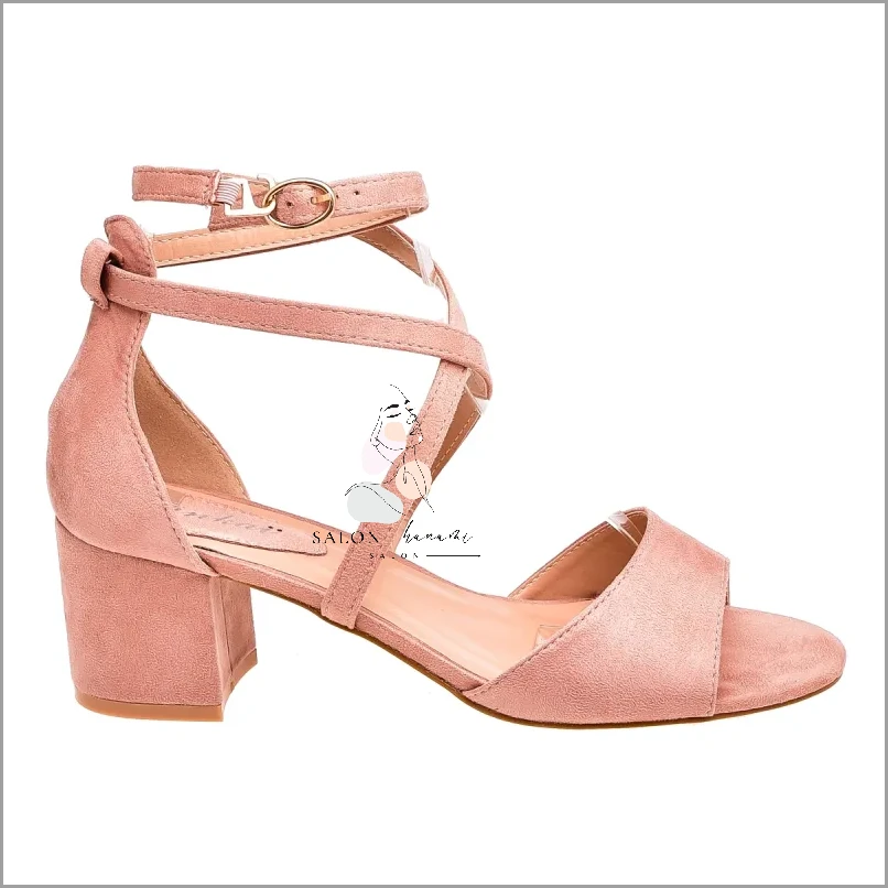 Przepiękne Sandałki Na Słupku Pudrowy Róż!