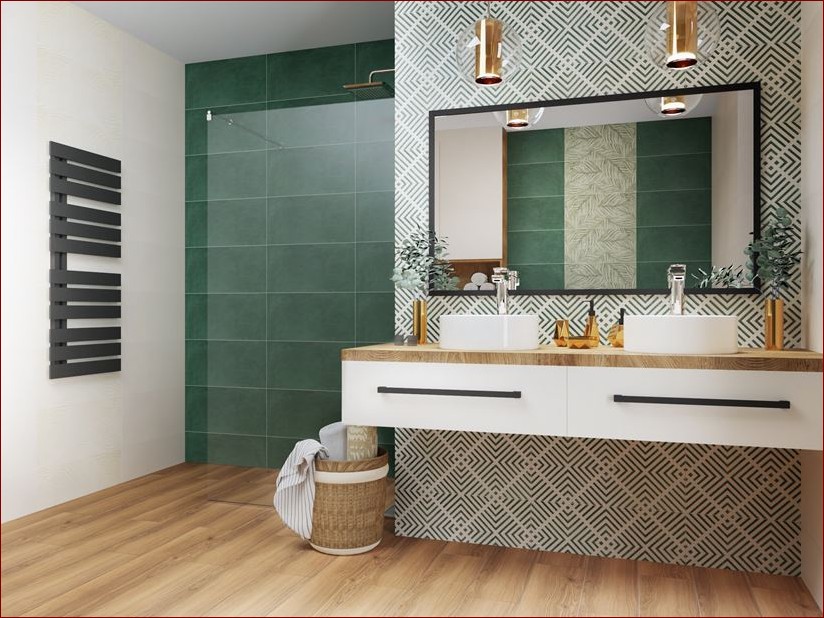 Łazienka w butelkowej zieleni - naturalne piękno i styl w jednym wnętrzu