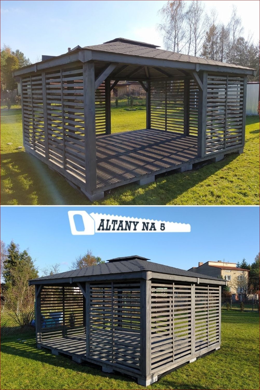 Drewniana altana ogrodowa 3x3 - Naturalna oaza relaksu w Twoim ogrodzie