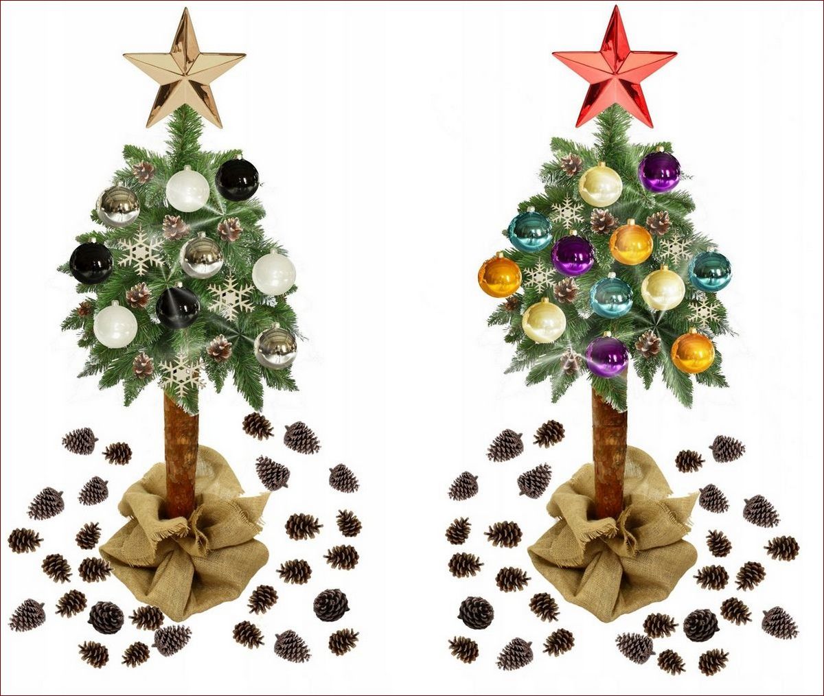 Mała choinka na pniu: niebanalna ozdoba, która odmieni Twoje święta