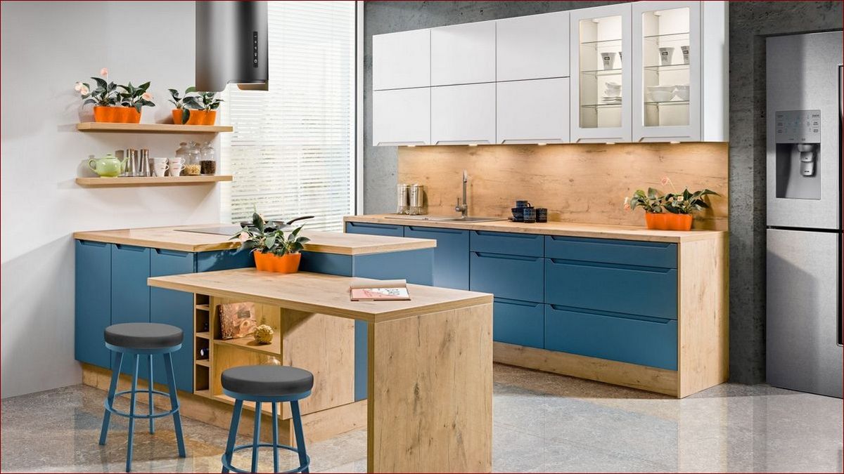 Niebieskie fronty kuchenne: Odkryj tajemnicę elegancji i harmonii w Twojej kuchni
