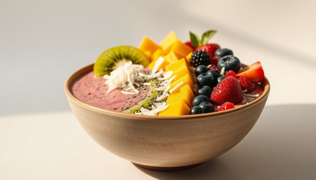 Kolorowa miska smoothie bowl